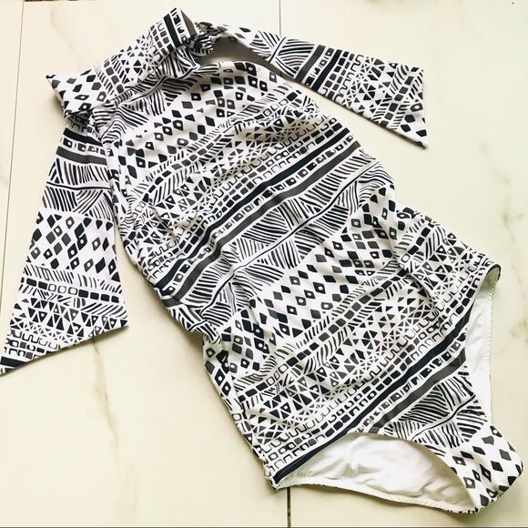 New Rachel Pally Gia Maillot Print High Neck Swim - Picture 5 of 11